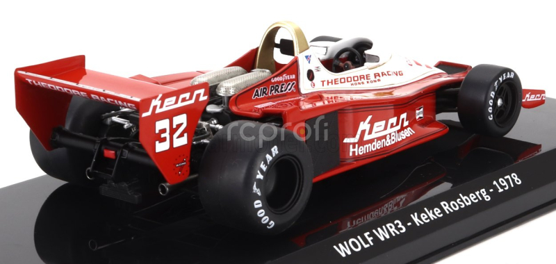 Edicola Williams F1  Wolf Wr3 N 32 Season 1978 Keke Rosberg - Con Vetrina - With Showcase 1:24 Červená Bílá
