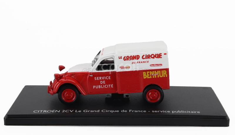 Eligor Citroen 2cv Van Benhur - Le Grande Cirque De France - Service Publicitaire 1:43 Červená Bílá