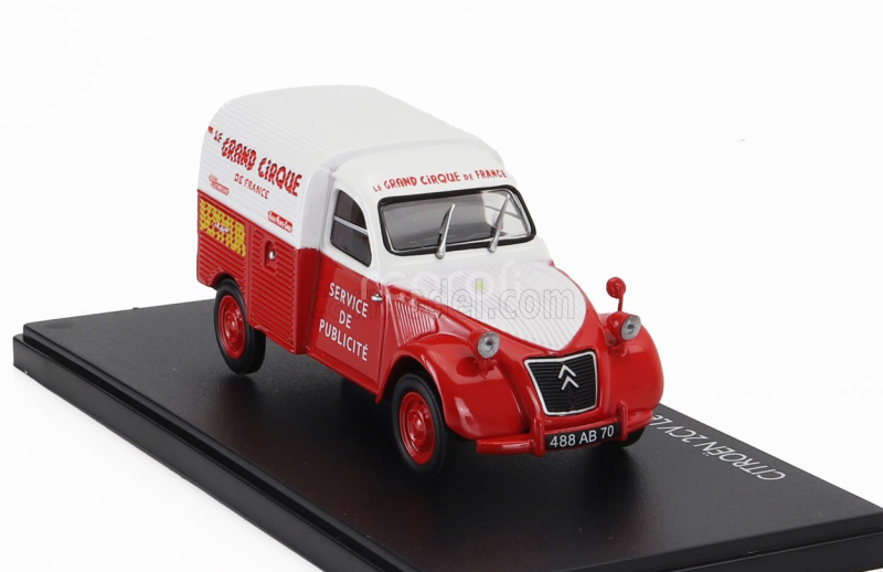 Eligor Citroen 2cv Van Benhur - Le Grande Cirque De France - Service Publicitaire 1:43 Červená Bílá