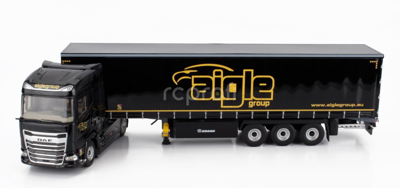 Eligor DAF Xg Truck Cassonato Remorque Tautliner Aigle Group 2022 1:43 Černá Žlutá