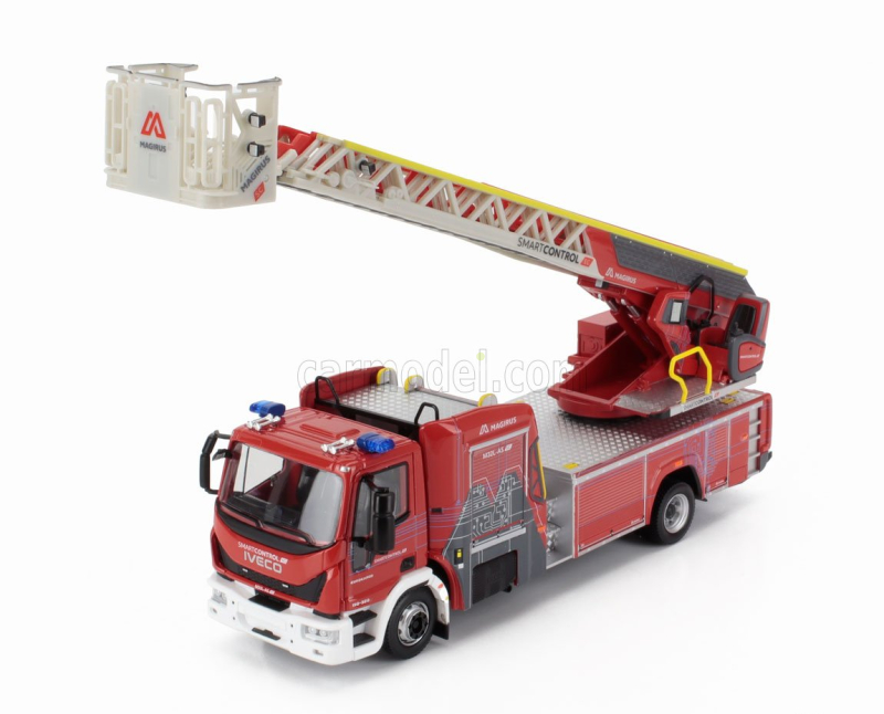 Eligor Iveco fiat Eurocargo Magirus Truck Ttl M32l-as Scala Turnable Ladder Sapeurs Pompiers 2012 1:43 Červená Bílá