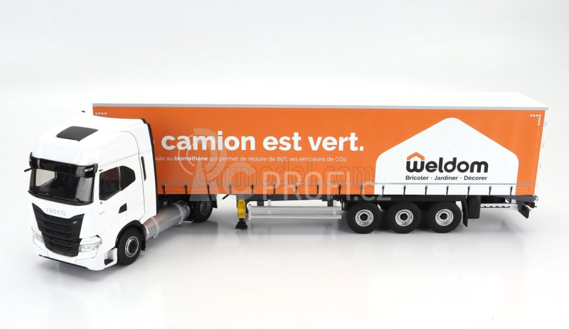Eligor Iveco fiat S-way Np Truck Telonato Weldom Transports 2021 1:43 Bílá Oranžová