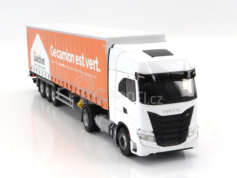 Eligor Iveco fiat S-way Np Truck Telonato Weldom Transports 2021 1:43 Bílá Oranžová
