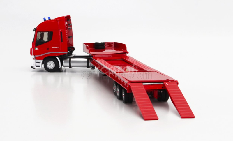 Eligor Iveco fiat Stralis 480xp Truck Rimorchio Pianale Trasporto Mezzi Movimento Terra Vigili Del Fuoco 2016 1:43 Red