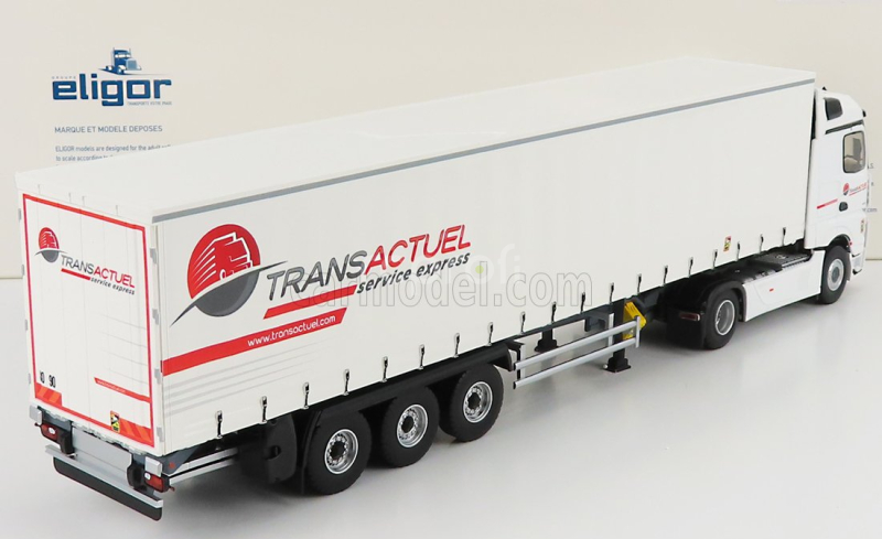 Eligor Mercedes benz Actros 5 1851 Truck Telonato Transactuel Transports 2018 1:43 Bílá