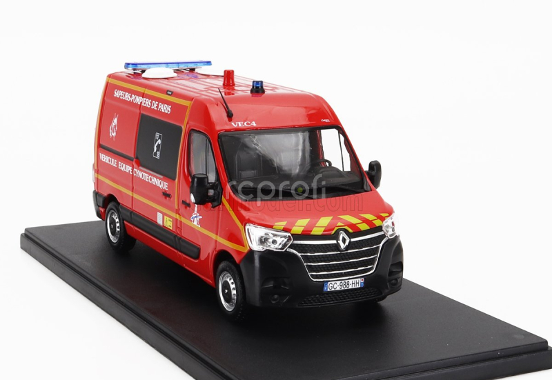 Eligor Renault Master Van Vec Bspp Vehicule Equipe Cynotechnique Sapeurs Pompiers De Paris 2019 1:43 Red