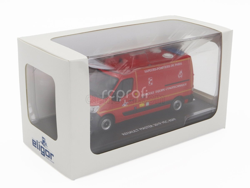 Eligor Renault Master Van Vec Bspp Vehicule Equipe Cynotechnique Sapeurs Pompiers De Paris 2019 1:43 Red