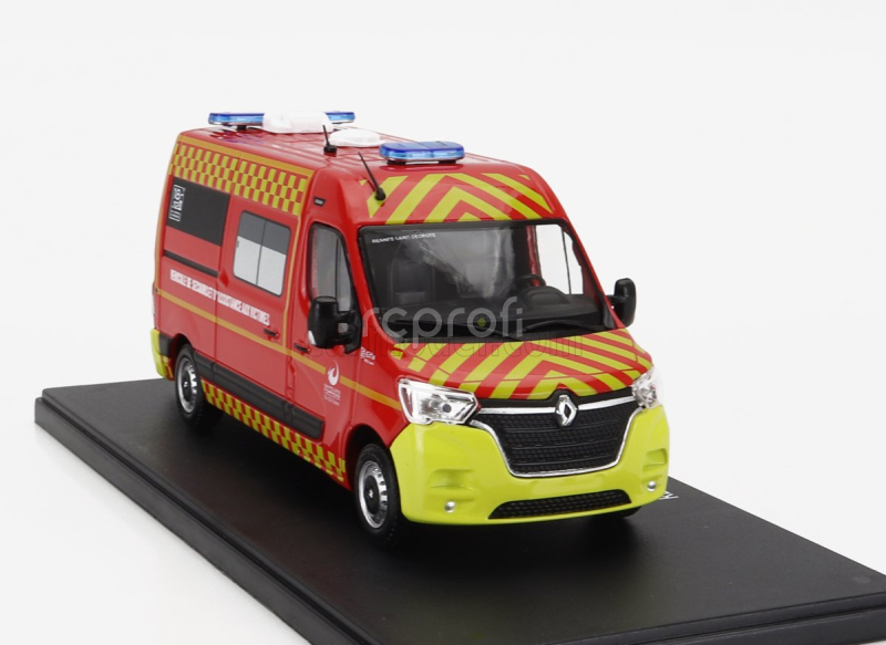 Eligor Renault Master Van Vsav Sdis 35 Vehicule De Secours Et D'assistance Aux Victimes Sapeurs Pompiers 2019 1:43 Červená Žlutá