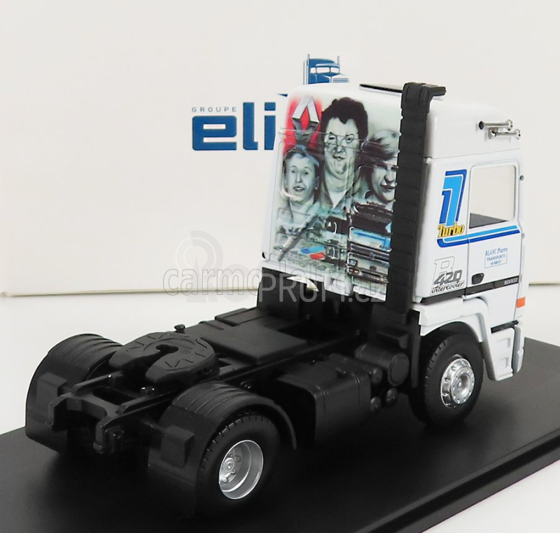 Eligor Renault R420 Turbo Intercooler Tractor Truck 2-assi Blanc Pierre Transports 1986 1:43 Bílá