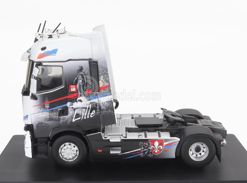 Eligor Renault T-line High Tractor Truck Lille 2-assi 2021 1:43 Černá Bílá