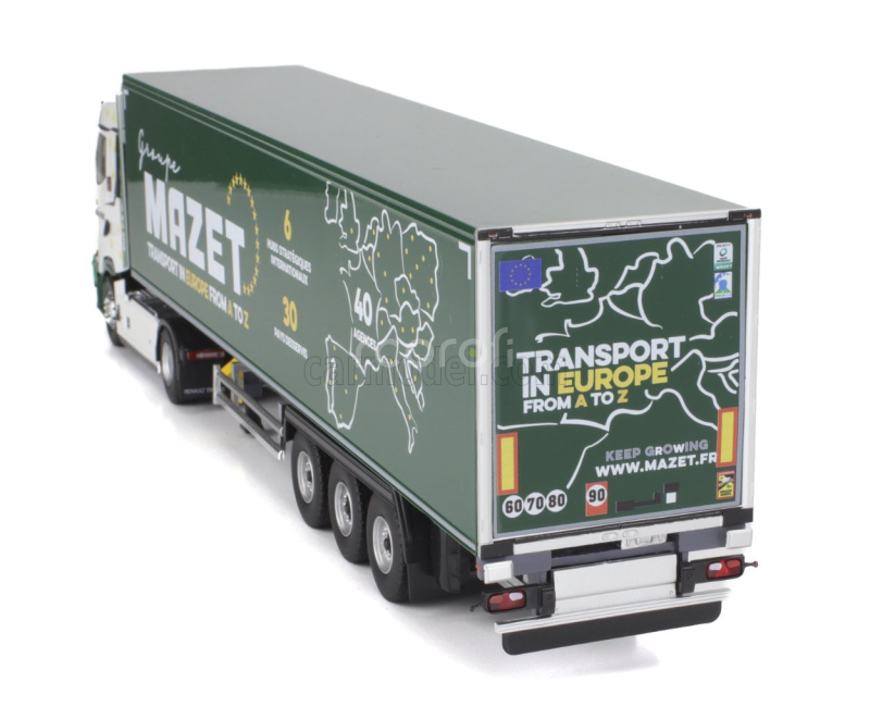 Eligor Renault T-line High Truck Cassonato Mazet Transports 2023 1:43 Bílá Zelená