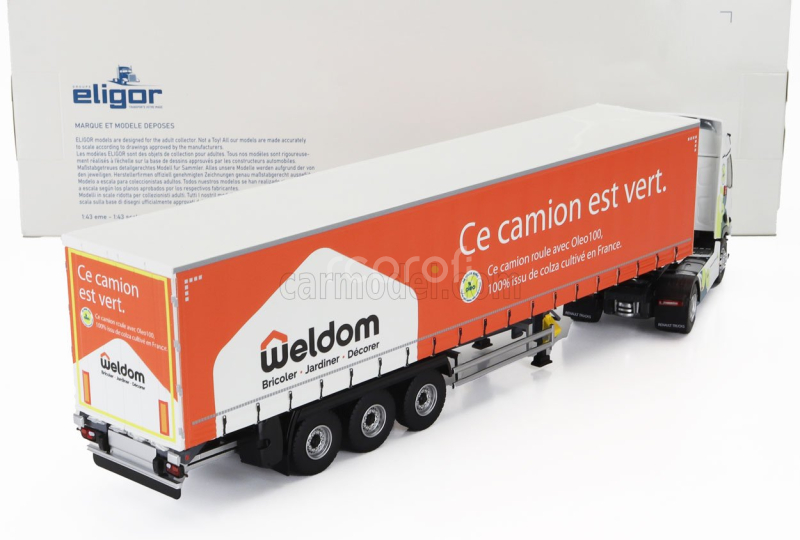 Eligor Renault T-line Truck Telonato Weldom Transports 2023 1:43 Bílá Oranžová