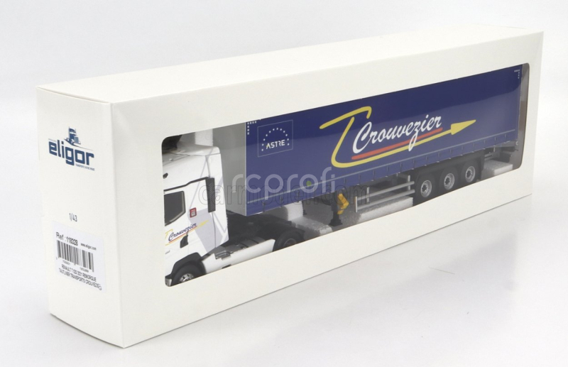 Eligor Renault T520 Truck Telonato Crouvezier Transports 2021 1:43 Bílá Modrá