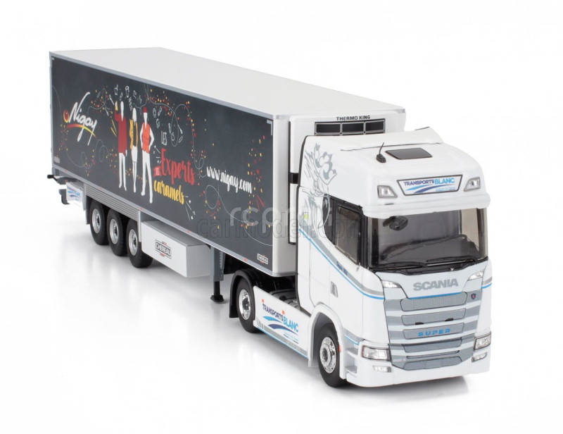 Eligor Scania S500 Semi Frigo Truck Cassonato Blanc Transports 2022 1:43 Bílá Černá