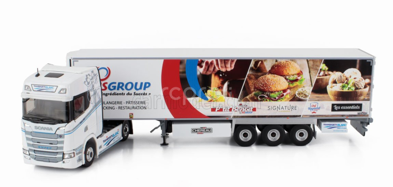 Eligor Scania S500 Semi Frigo Truck Cassonato Chereau Transports Blanc Disgroup 2024 1:43 Bílá