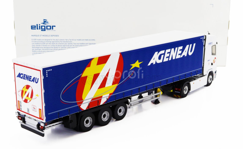 Eligor Scania S500 Truck Semi-frigo Ageneau Transports 2020 1:43 Bílá Modrá