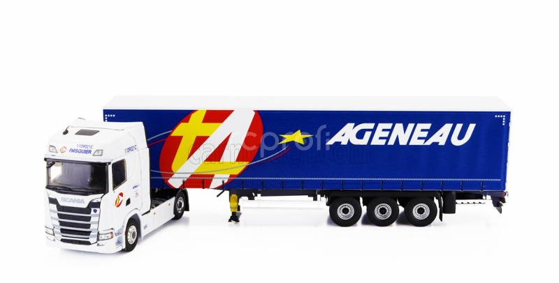 Eligor Scania S500 Truck Semi-frigo Ageneau Transports 2020 1:43 Bílá Modrá
