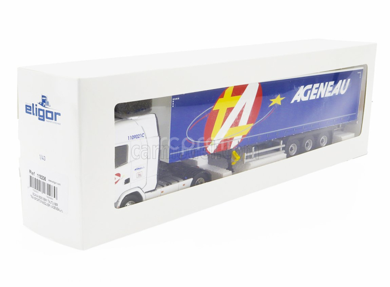 Eligor Scania S500 Truck Semi-frigo Ageneau Transports 2020 1:43 Bílá Modrá