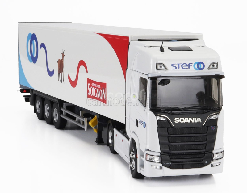 Eligor Scania S770 V8 Truck Semi-frigo Soignon Transports 2020 1:43 Bílá