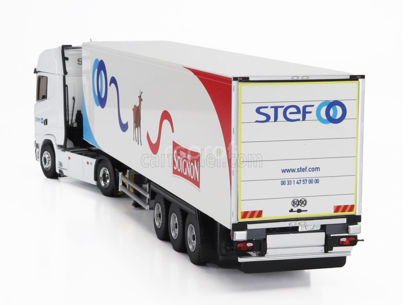 Eligor Scania S770 V8 Truck Semi-frigo Soignon Transports 2020 1:43 Bílá