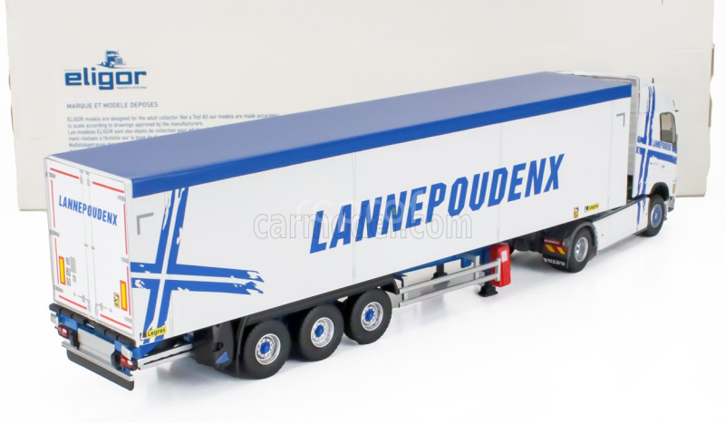 Eligor Volvo Fh 500 Truck Cassonato Lannepoudenx Transports 2020 1:43 Bílá Modrá