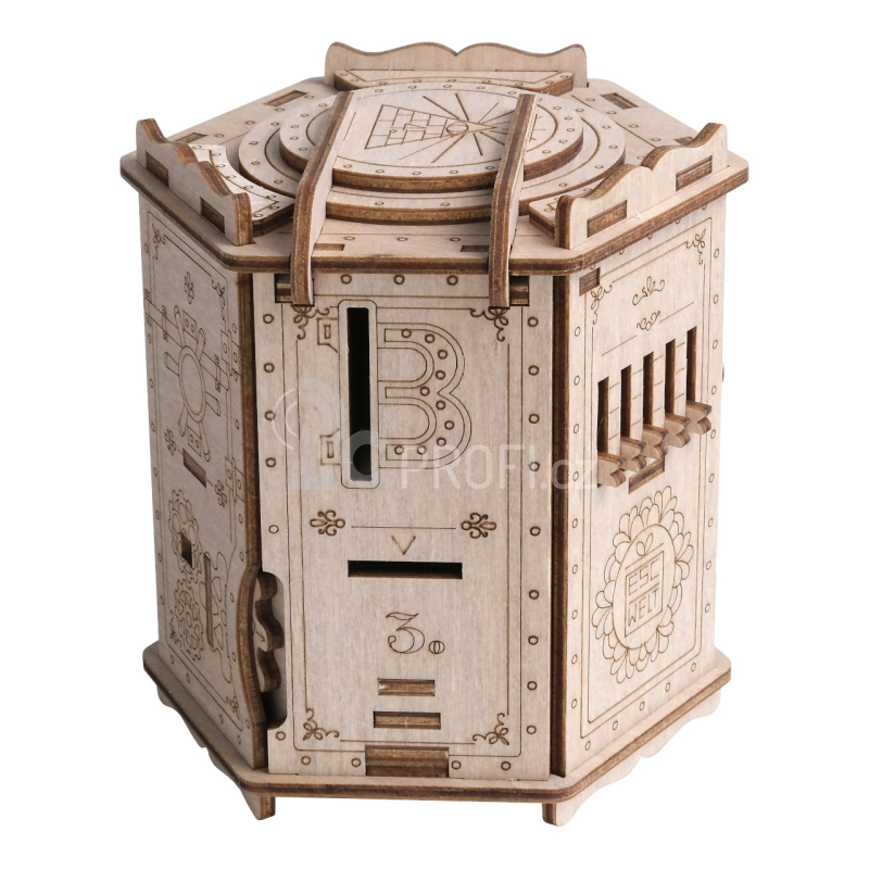 EscapeWelt 3D dřevěná mechanická skládačka hlavolamu Fort Knox Pro