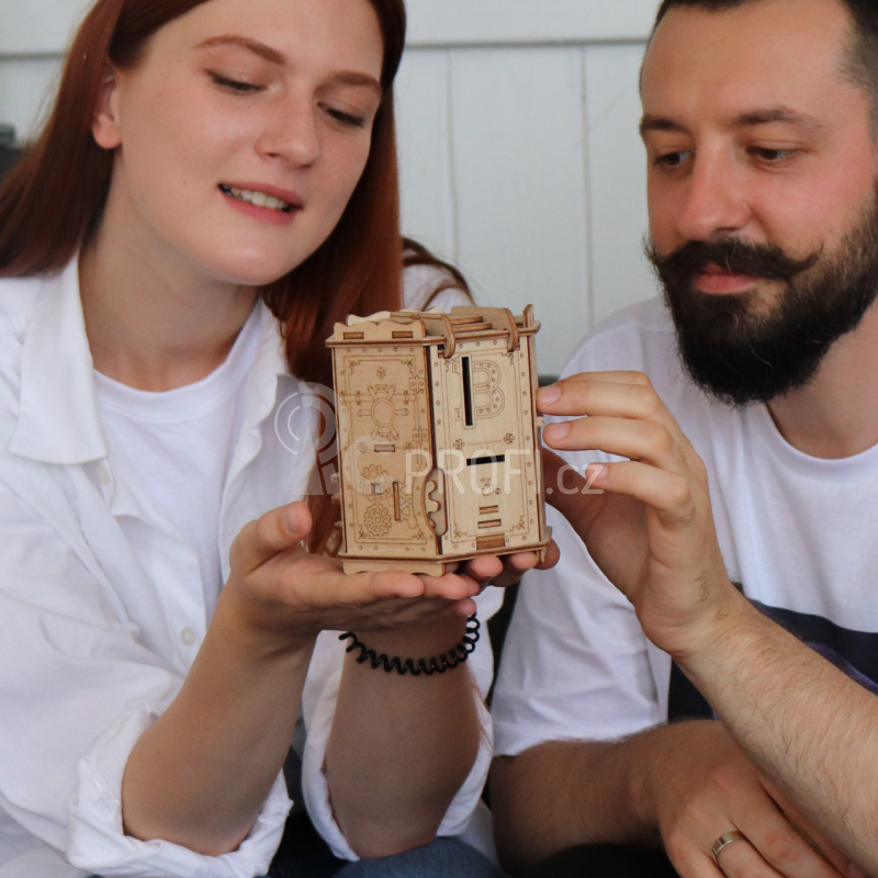 EscapeWelt 3D dřevěná mechanická skládačka hlavolamu Fort Knox Pro