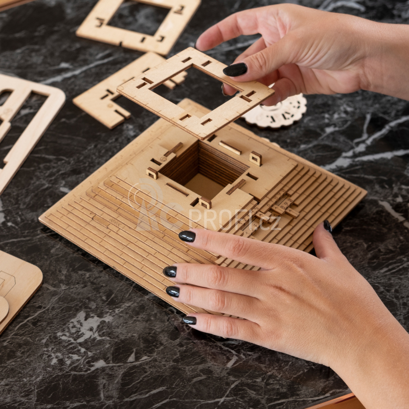 EscapeWelt 3D dřevěná mechanická skládačka hlavolamu Pyramida