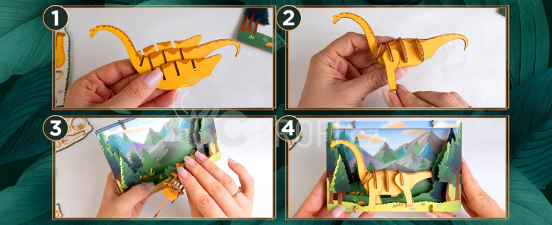EscapeWelt 3D dřevěné puzzle Brontosaurus