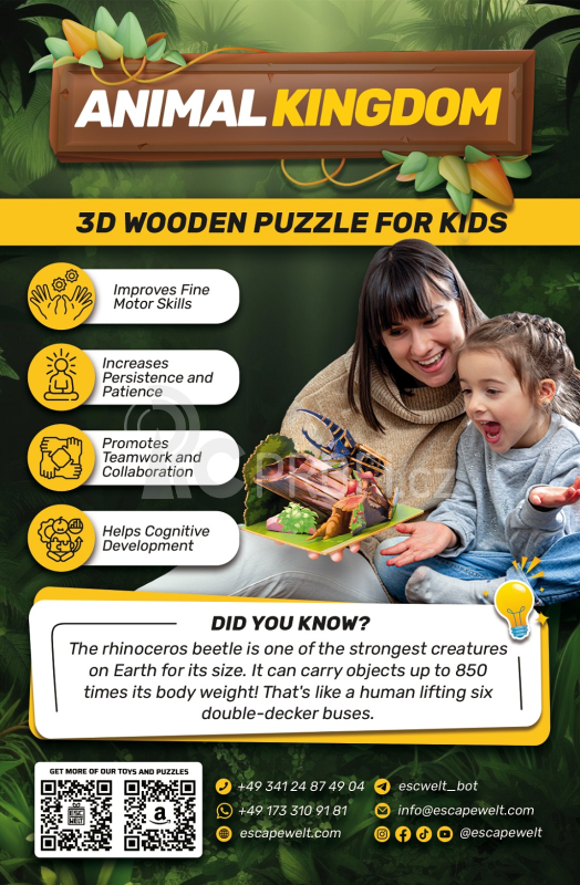 EscapeWelt 3D dřevěné puzzle Herkules antilský