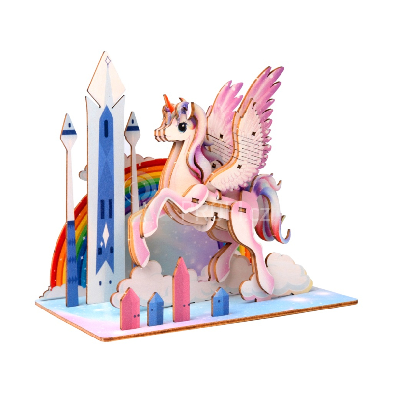 EscapeWelt 3D dřevěné puzzle Jednorožec