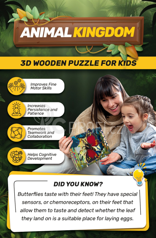 EscapeWelt 3D dřevěné puzzle Motýl