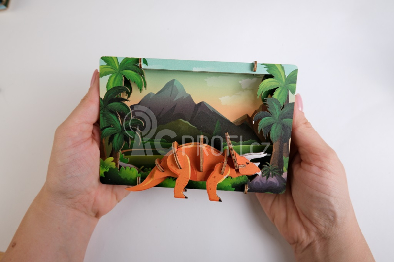 EscapeWelt 3D dřevěné puzzle Triceratops