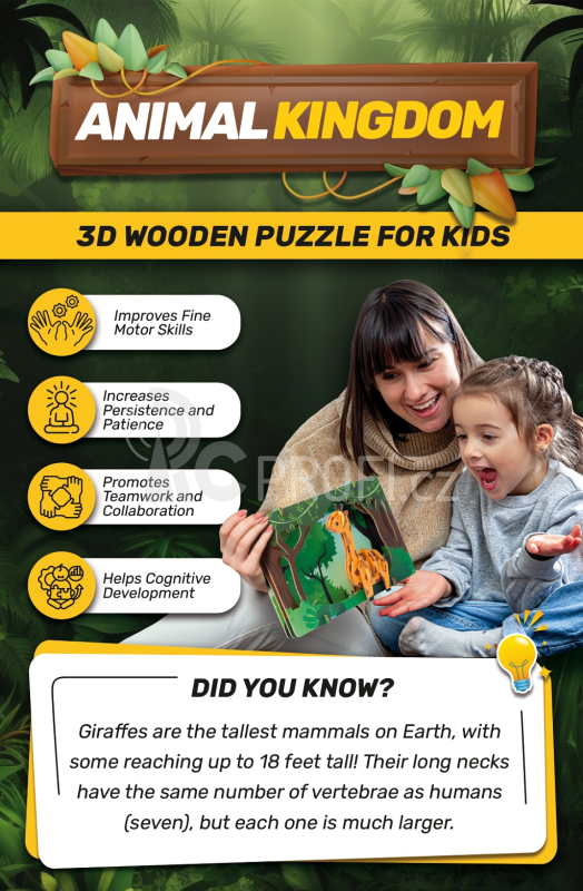 EscapeWelt 3D dřevěné puzzle Žirafa