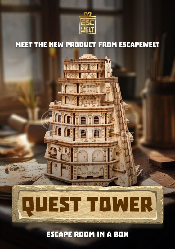 EscapeWelt Dřevěný hlavolam Quest Tower
