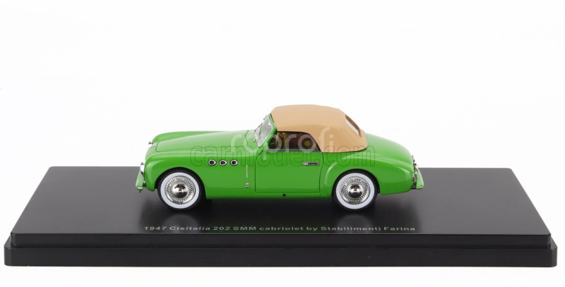 Esval model Cisitalia 202 Sc Stabilimenti Farina Cabriolet Closed 1947 1:43 Zelený Krém