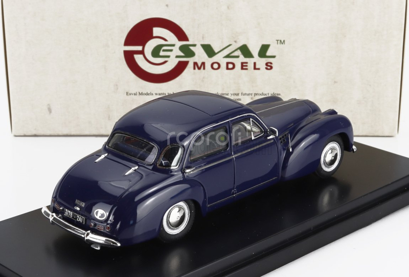 Esval model Delage D6-3l Autobineau Sedan Closed Roof 1948 1:43 Blue
