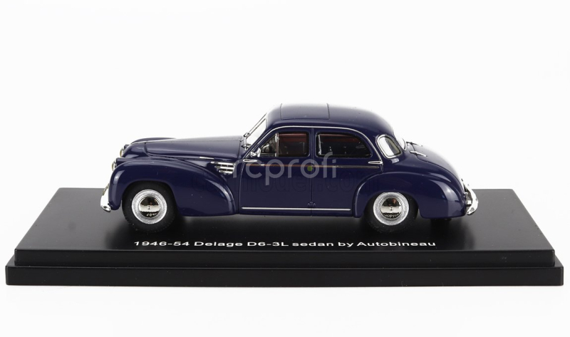 Esval model Delage D6-3l Autobineau Sedan Closed Roof 1948 1:43 Blue