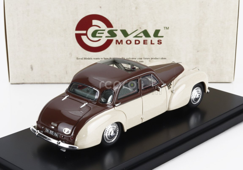 Esval model Delage D6-3l Autobineau Sedan Open Roof 1948 1:43 Béžově Hnědá