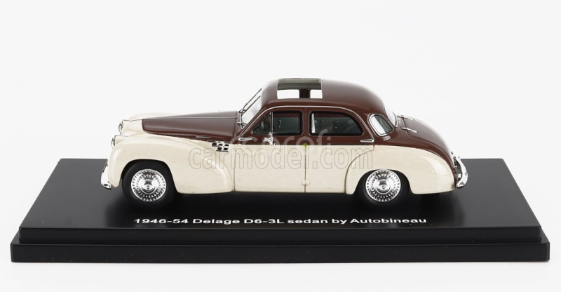 Esval model Delage D6-3l Autobineau Sedan Open Roof 1948 1:43 Béžově Hnědá