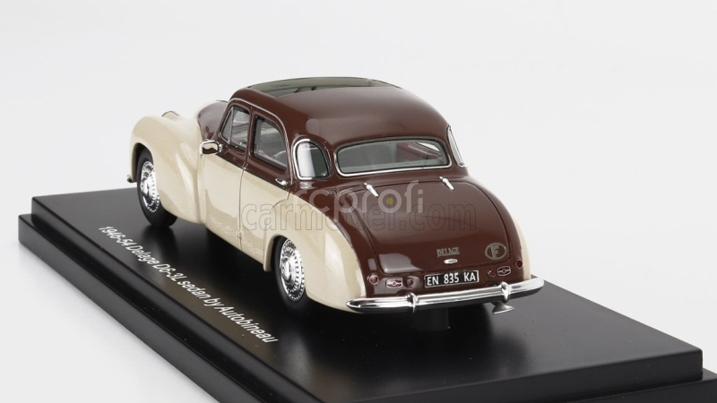 Esval model Delage D6-3l Autobineau Sedan Open Roof 1948 1:43 Béžově Hnědá