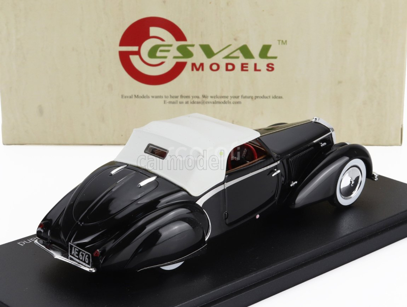 Esval model Delage D6-70 Cabriolet Letourneur & Marchand Closed 1939 1:43 Černá Bílá