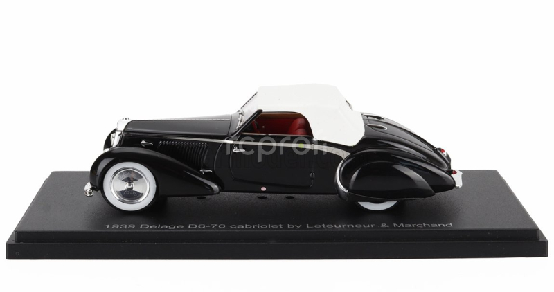 Esval model Delage D6-70 Cabriolet Letourneur & Marchand Closed 1939 1:43 Černá Bílá