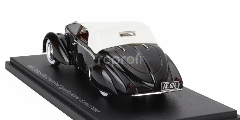 Esval model Delage D6-70 Cabriolet Letourneur & Marchand Closed 1939 1:43 Černá Bílá