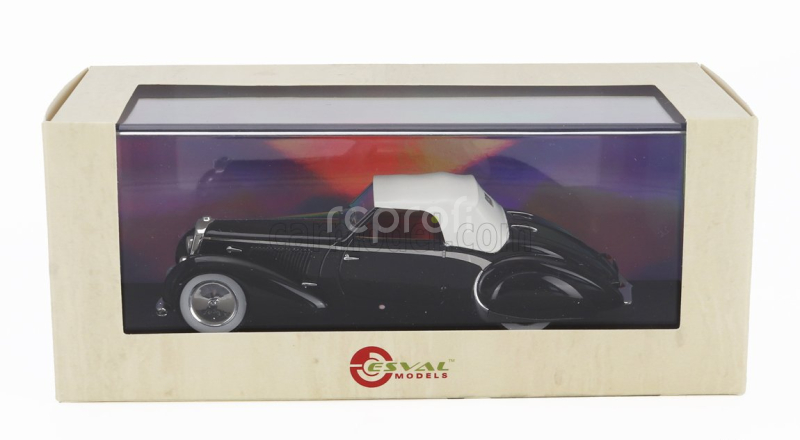Esval model Delage D6-70 Cabriolet Letourneur & Marchand Closed 1939 1:43 Černá Bílá