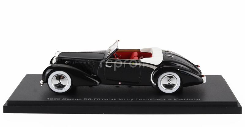 Esval model Delage D6-70 Cabriolet Letourneur & Marchand Open 1939 1:43 Black