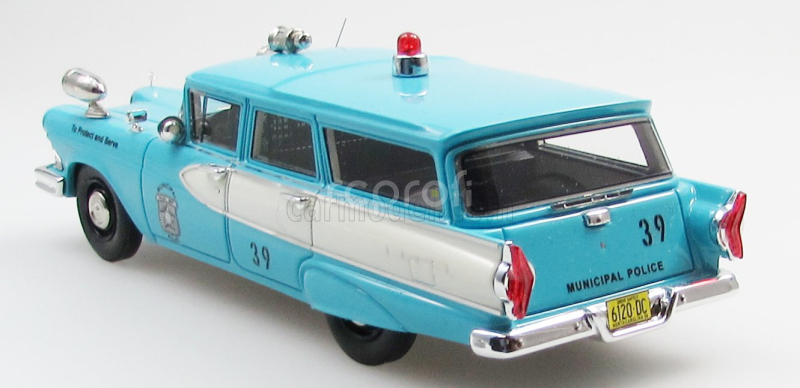Esval model Edsel Villager Police 1958 1:43 Světle Modrá Bílá
