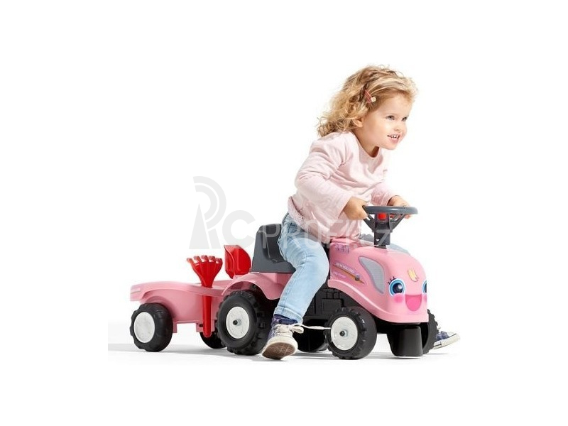 FALK - Dětské odrážedlo Baby Girls New Holland T7 s vlečkou