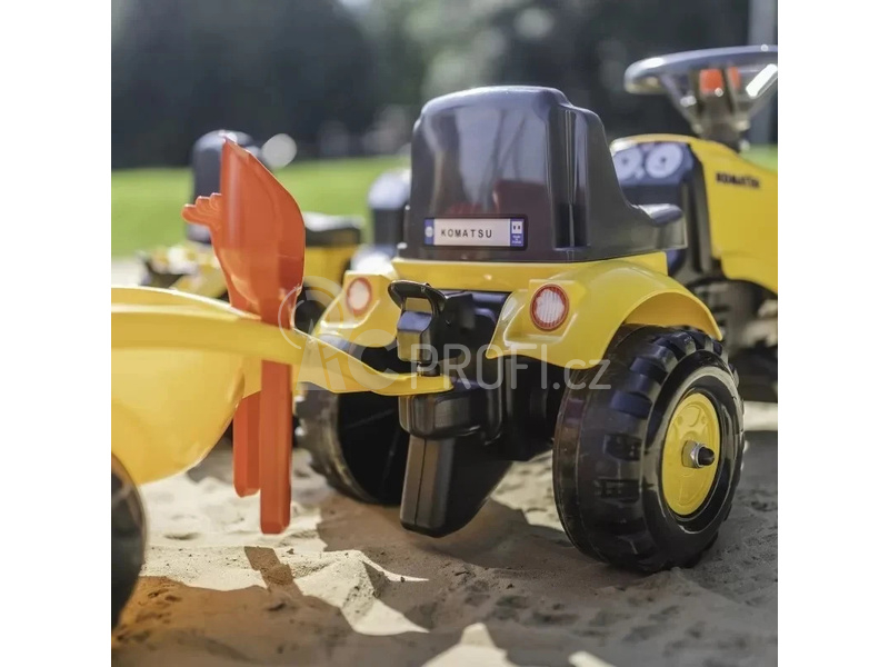 FALK - Dětské odrážedlo Baby Komatsu s vlečkou, lopatkou a hrabičkami