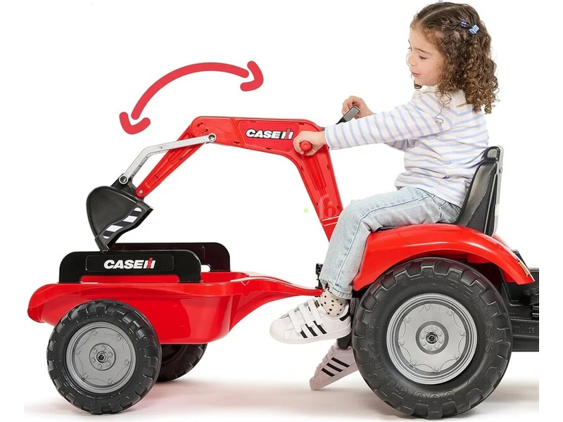 FALK - Šlapací traktor Case IH Puma 240CVX s nakladačem, rypadlem a vlečkou